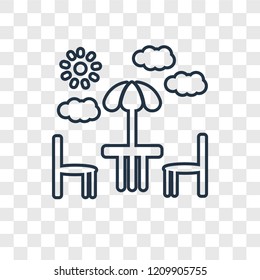 Terrace concept vector linear icon isolated on transparent background, Terrace concept transparency concept in outline style