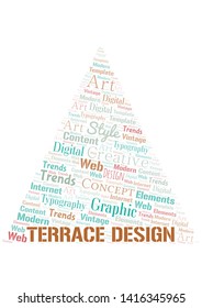 Terrace Design word cloud. Wordcloud made with text only.