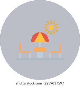 Diseño de iconos de vectores planos de terraza