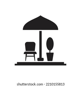 terrace icon design, Terrace cafe symbol. isolated on white background. vector illustration
