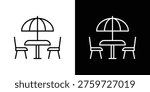 Terrace icon. Isolated Line Icon.