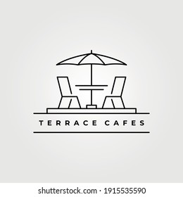 terrace icon line art logo vector minimalist illustration design