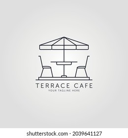 terrace icon line art logo vector minimalist illustration design