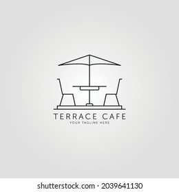 terrace icon line art logo vector minimalist illustration design