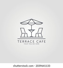 terrace icon line art logo vector minimalist illustration design