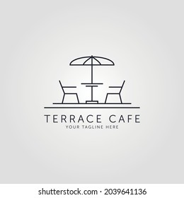 terrace icon line art logo vector minimalist illustration design