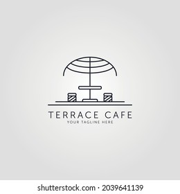 terrace icon line art logo vector minimalist illustration design
