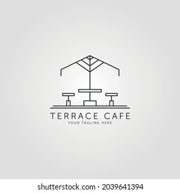 terrace icon line art logo vector minimalist illustration design