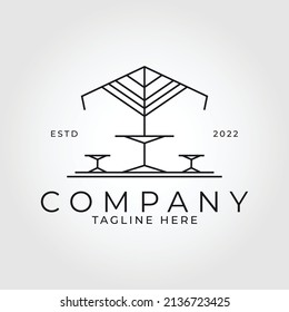 terrace icon line art logo vector minimalist illustration design