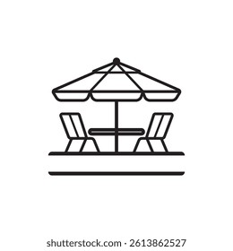 terrace icon line art logo vector minimalist illustration design