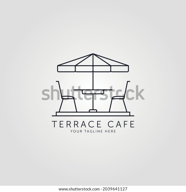 terrace icon line art logo vector minimalist
illustration design