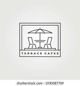 Terrace Icon Line Art Vector Minimalist Illustration Design