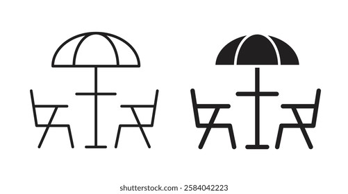 Terrace icon set in thin line. vector illustrations for web
