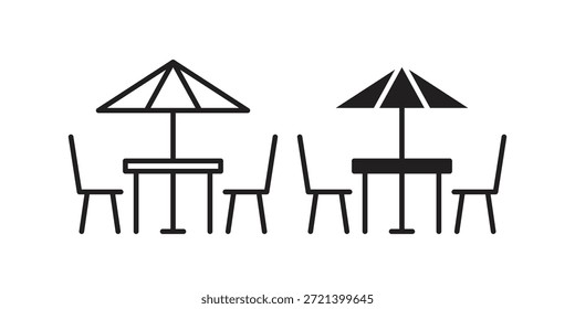 Icono de terraza para Plantilla. Conjunto de gráficos de Vector de iconos