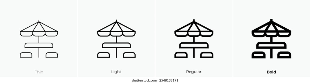terrace icon. Thin, Light Regular And Bold style design isolated on white background