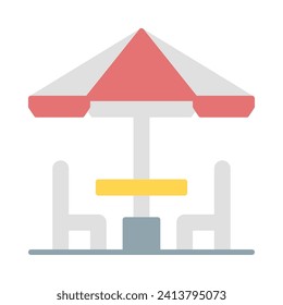 icono de terraza vectorial o ilustración de logotipo estilo de color plano 