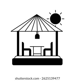 terrace icon with white background vector stock illustration