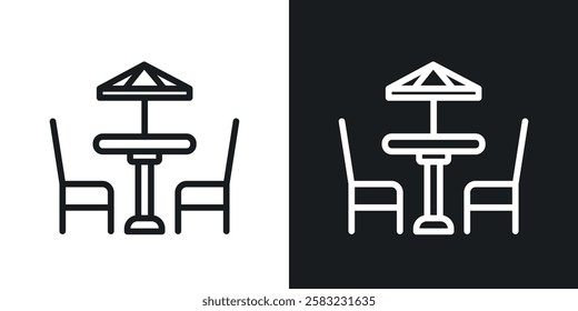 Terrace icons in black and white liner strokes for web design.