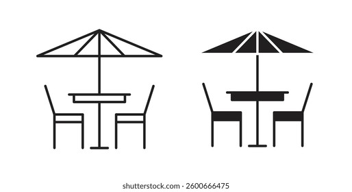 Terrace icons graphics set vectors