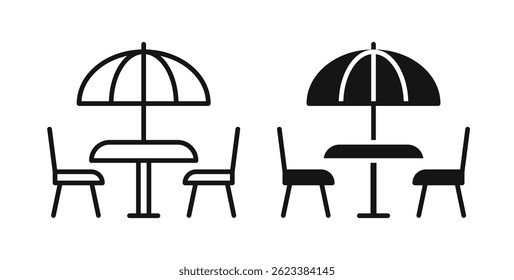 Terrace icons on white background for web