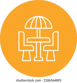 Terrace line circle icon vector image. Can also be used for web apps, mobile apps and print media.