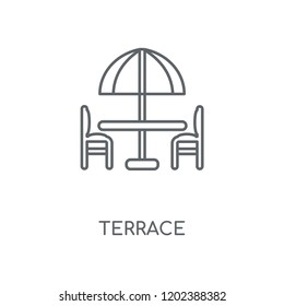 Terrace linear icon. Terrace concept stroke symbol design. Thin graphic elements vector illustration, outline pattern on a white background, eps 10.