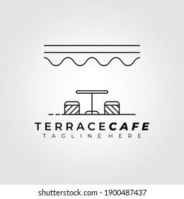 Terrace, Street Cafe Logo Vector Illustration Design Graphic, Minimalist Line Art Logo Design