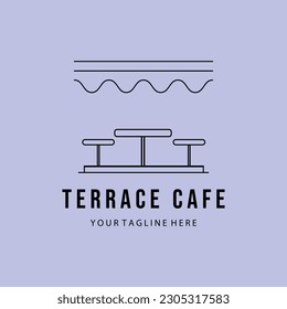 Terrace, street cafe logo vector illustration design graphic, minimalist line art logo design