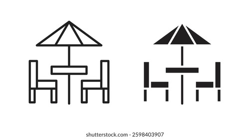 Terrace vector icon set in black color.