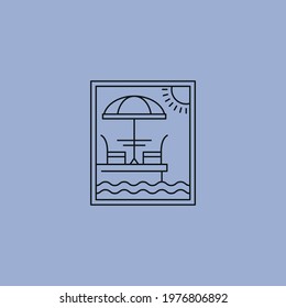 terrace view logo vector emblem illustration design