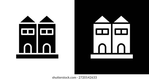 Terraced Houses icon set Vector Design for mobile concept and web design.