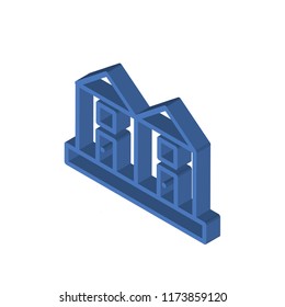 Terraced Houses isometric left top view 3D icon