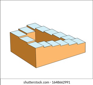 terraced wall, colored vector illustration
