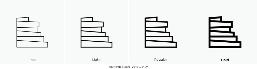 terraces icon. Thin, Light Regular And Bold style design isolated on white background