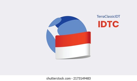 TerraClassicIDT, IDTC crypto coin banner. Terra Classic IDT, IDTC cryptocurrency concept banner background.