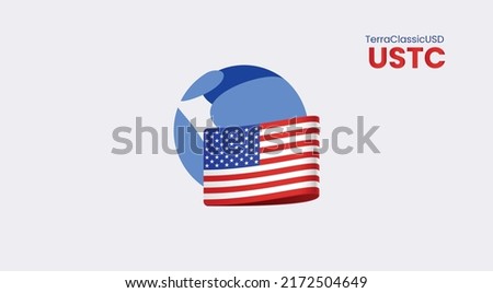 TerraClassicUSD, USTC crypto coin banner. TerraClassicUSD, USTC cryptocurrency concept banner background.