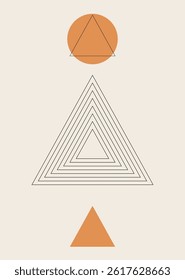 Terracotta abstract print with modern shapes and neutral palette. Great for wall posters, packaging, or social media