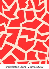 Terracotta Abstract Seamless Pattern Background with Organic Geometric Stone Shapes