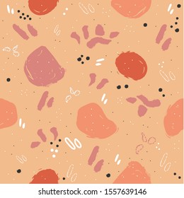 Terracotta Abstract Seamless Pattern. Modern Digital Design. Modern Fashion Scandinavian Style. Contemporary Colors and Design. Vector Illustration