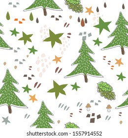 Terracotta Abstract Seamless Pattern. Modern Digital Design. Modern Fashion Scandinavian Style. Contemporary Colors and Design. Vector Illustration