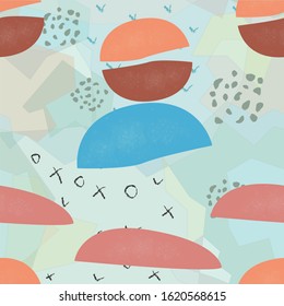 Terracotta Abstract Seamless Pattern. Modern Digital Design. Modern Fashion Scandinavian Style. Contemporary Colors and Design. Vector Illustration
