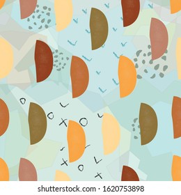 Terracotta Abstract Seamless Pattern. Modern Digital Design. Modern Fashion Scandinavian Style. Contemporary Colors and Design. Vector Illustration