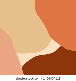 Terracotta Art Print Abstract Modern Digital Painting Fashion Scandinavian Style Color Abstraction Poster Contemporary Print Burnt Orange Vector Illustration Clipart