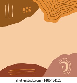 Terracotta Art Print Abstract Modern Digital Painting Fashion Scandinavian Style Color Abstraction Poster Contemporary Print Burnt Orange Vector Illustration Clipart