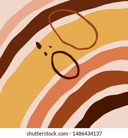 Terracotta Art Print Abstract Modern Digital Painting Fashion Scandinavian Style Color Abstraction Poster Contemporary Print Burnt Orange Vector Illustration Clipart