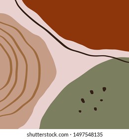 Terracotta Art Print Abstract Modern Digital Painting Fashion Scandinavian Style Color Abstraction Poster Contemporary Print Burnt Orange Vector Illustration Clipart