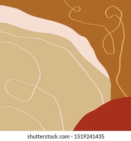 Terracotta Art Print Abstract Modern Digital Painting Fashion Scandinavian Style Color Abstraction Poster Contemporary Print Burnt Orange Vector Illustration Clipart