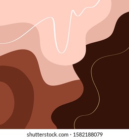 Terracotta Art Print Abstract Modern Digital Painting Fashion Scandinavian Style Color Abstraction Poster Contemporary Print Burnt Orange Vector Illustration Clipart