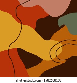 Terracotta Art Print Abstract Modern Digital Painting Fashion Scandinavian Style Color Abstraction Poster Contemporary Print Burnt Orange Vector Illustration Clipart