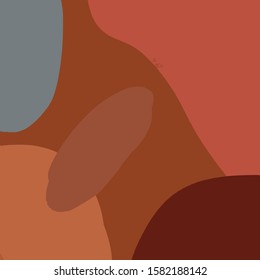 Terracotta Art Print Abstract Modern Digital Painting Fashion Scandinavian Style Color Abstraction Poster Contemporary Print Burnt Orange Vector Illustration Clipart